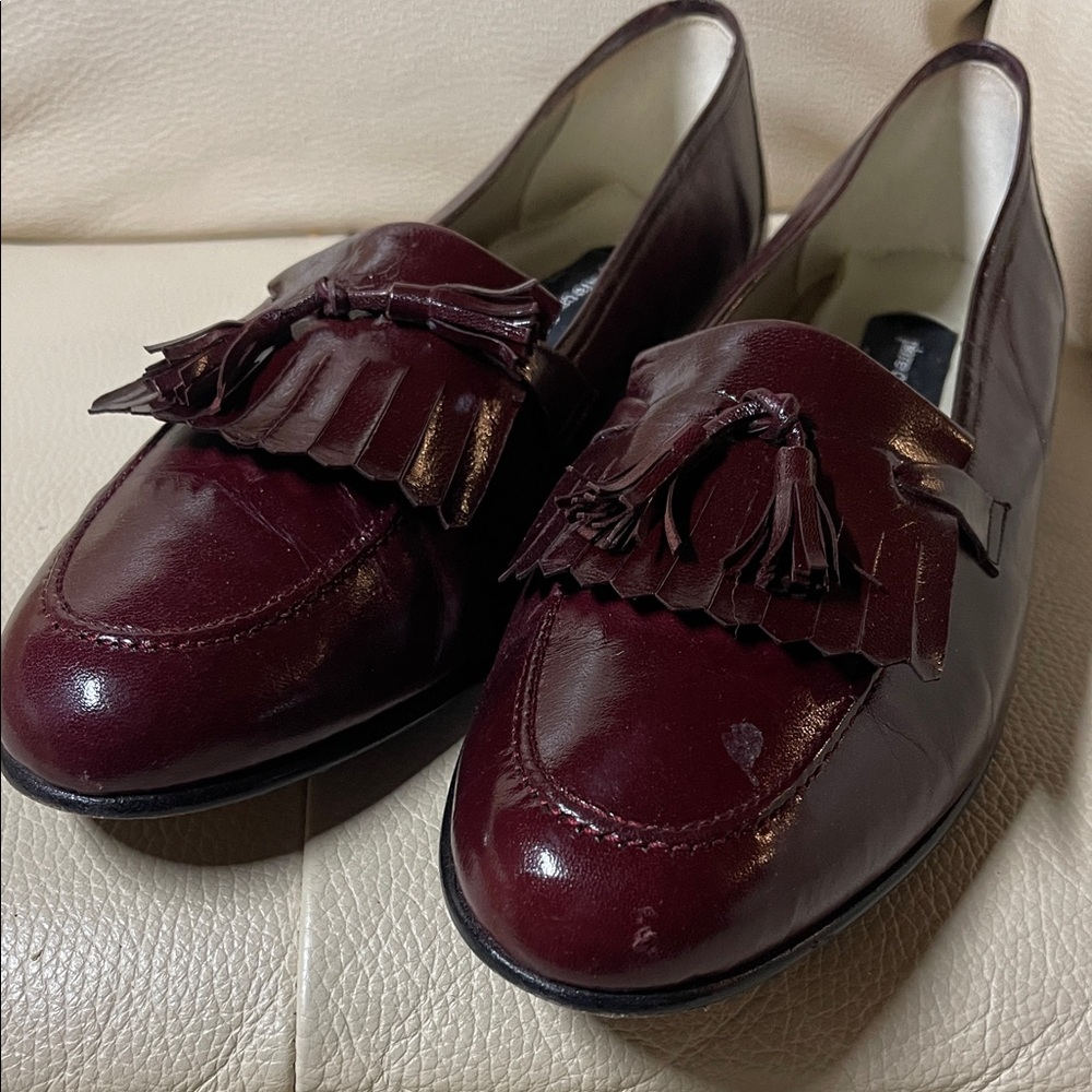 Pierre Cardin men’s Tassel Fringe Loafers in Burgundy